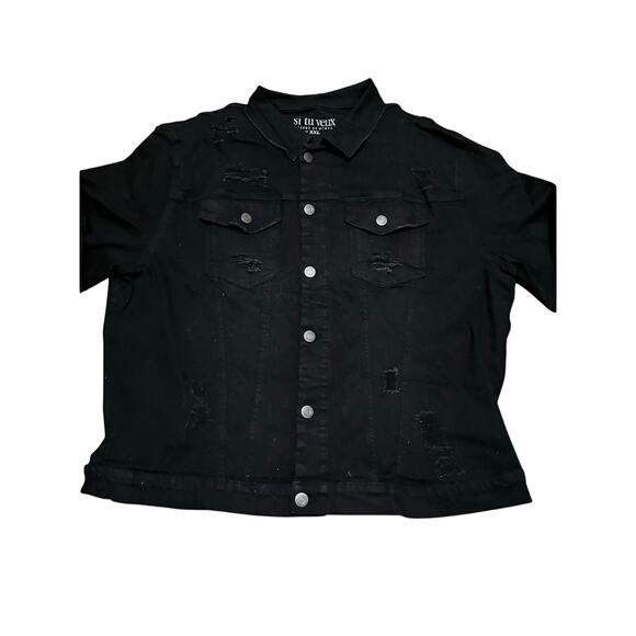 Si Tu Veux Black Men’s Jean Jacket Size XXXL - Picture 2 of 5